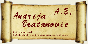 Andrija Bratanović vizit kartica